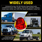 Pair Red Flash LED Lights for Universal Trailer Truck RVs (12V-24V) EXV