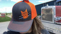 Snapback Hat for Big Rig Trucks BRT Richardson 112 (Charcoal/Neon Orange)