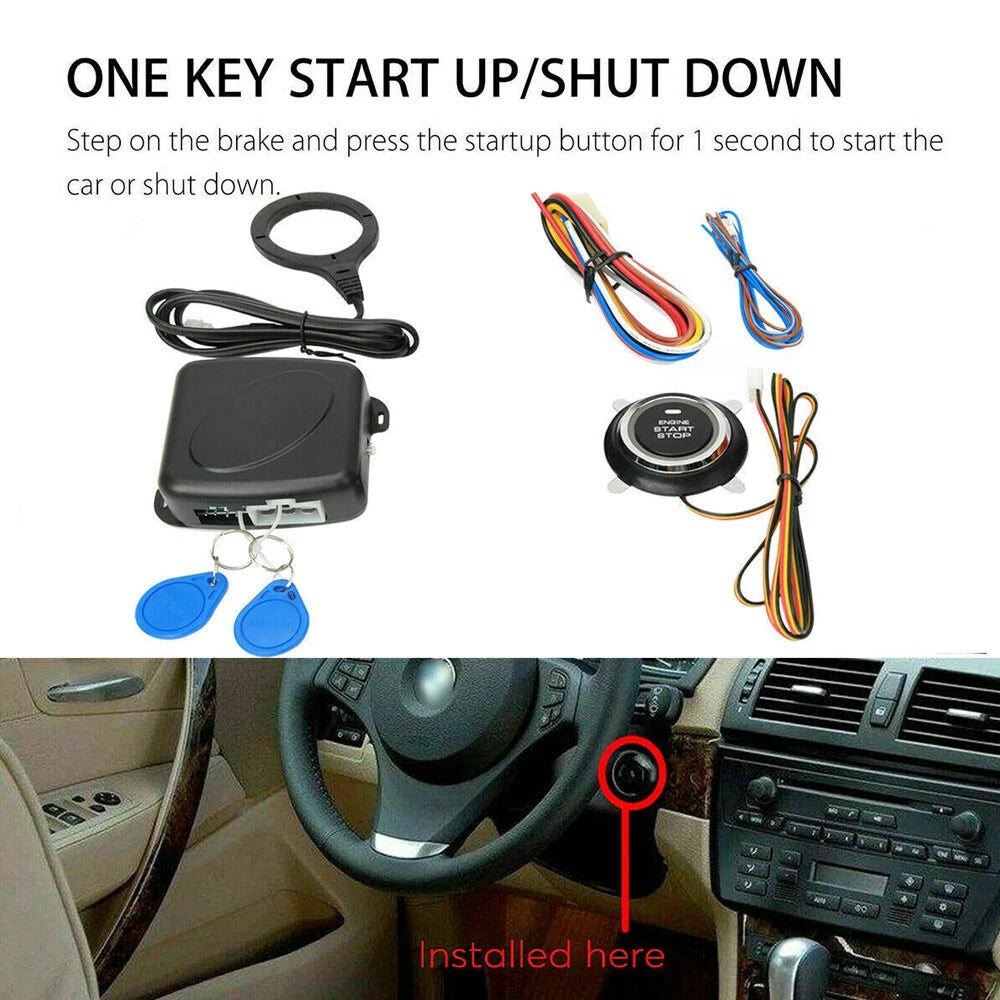 Ignition Switch RFID Engine Start Push Button for Most Cars (2010–2023)