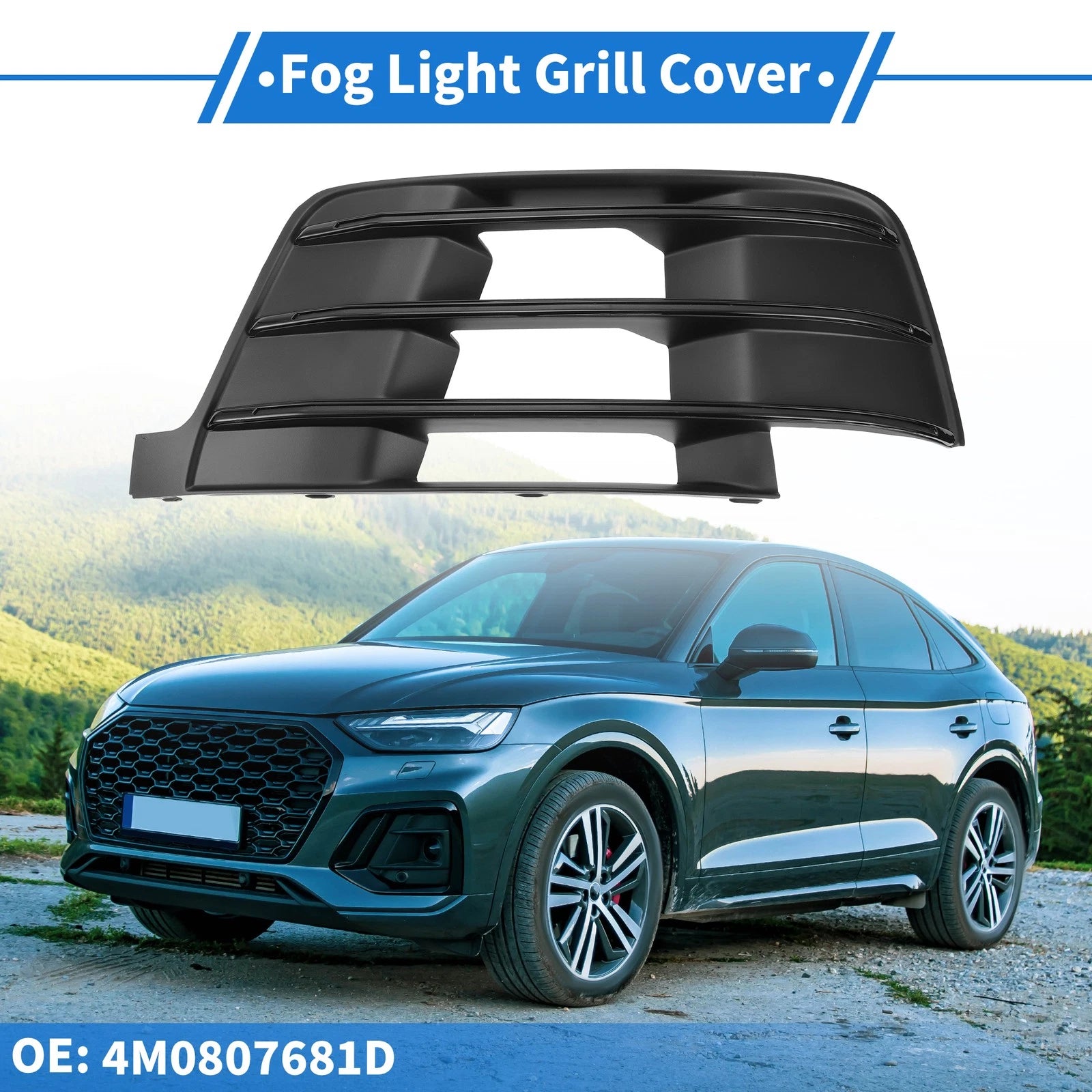 1pc Fog Light Grill for Audi Q7 S-Line (2016–2019) No. 4M0807681D