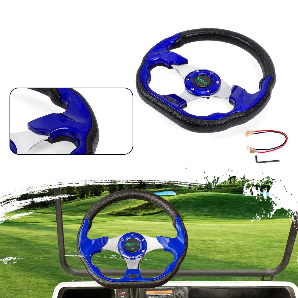 13" Steering Wheel for EZGO/Club Car/Yamaha Golf Cart (US Blue)