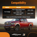 Set of 3 Floor Liner Mats for Dodge Ram 1500/2500/3500 Crew Cab (2013–2018) Rubber