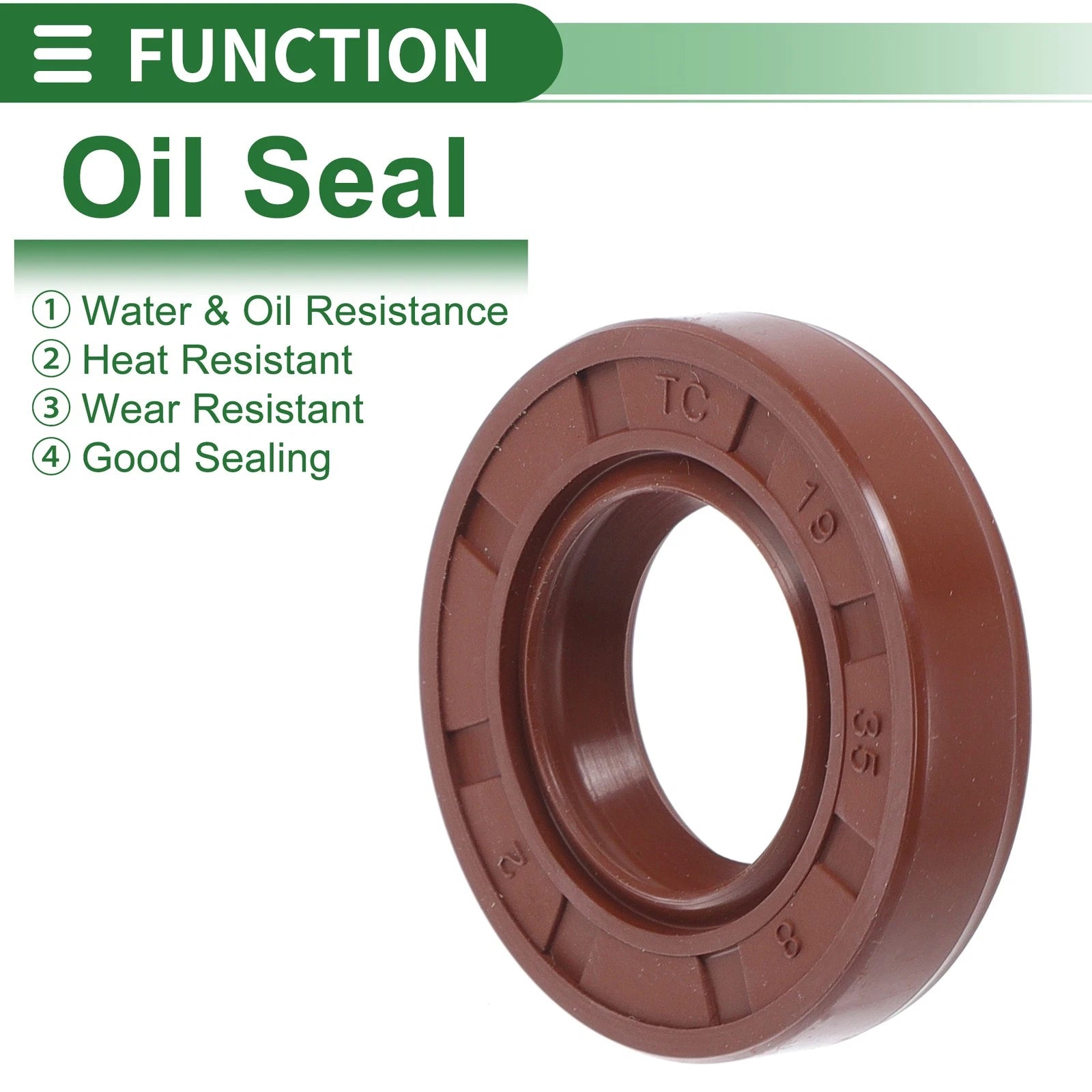 Set of 5 Oil Seal Rotary Shaft Seal FKM Rubber 19x35x8mm