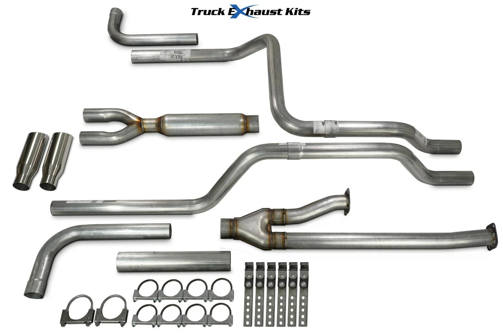 2.5" Dual Exhaust Kit for Toyota Tundra (2009–2013) Glasspack Side Rolled Tip