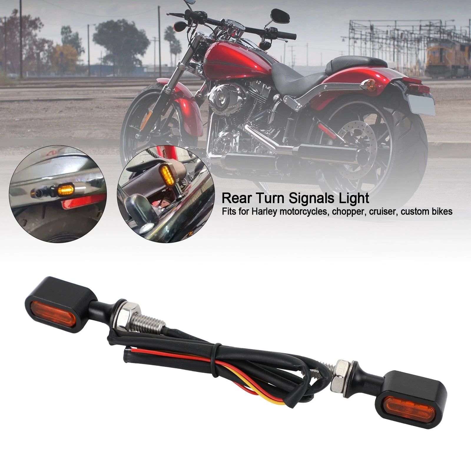 LED Rear Mini Turn Signal Indicator for Harley Sportster Touring Dyna