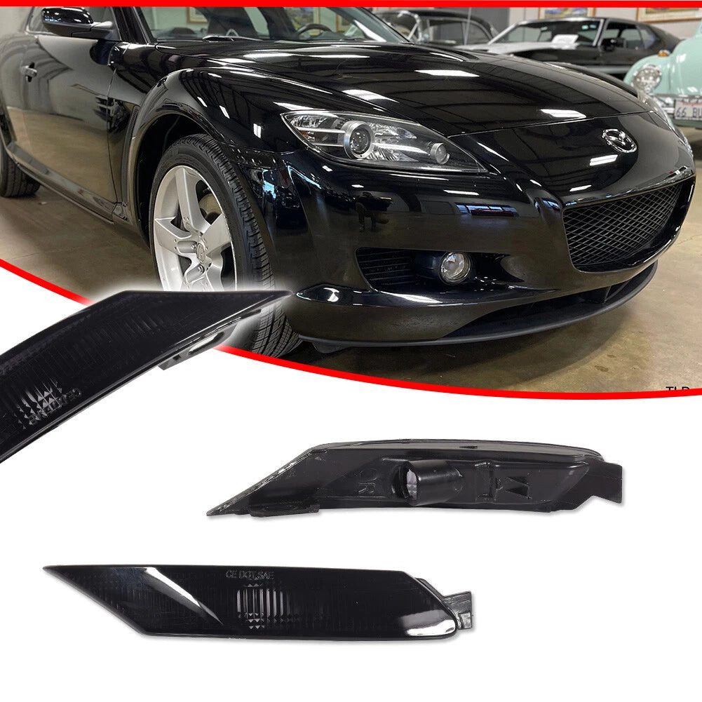 Smoke Lens Front Bumper Side Marker Reflectors for Mazda RX-8 (2004–2008)