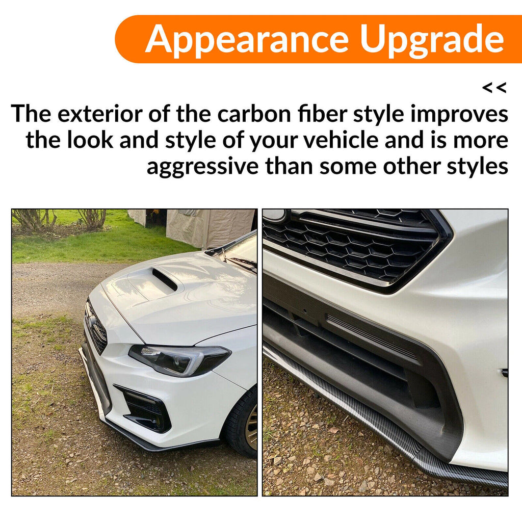 Carbon Look Front Bumper Lip for Subaru WRX STI (2015–2021)