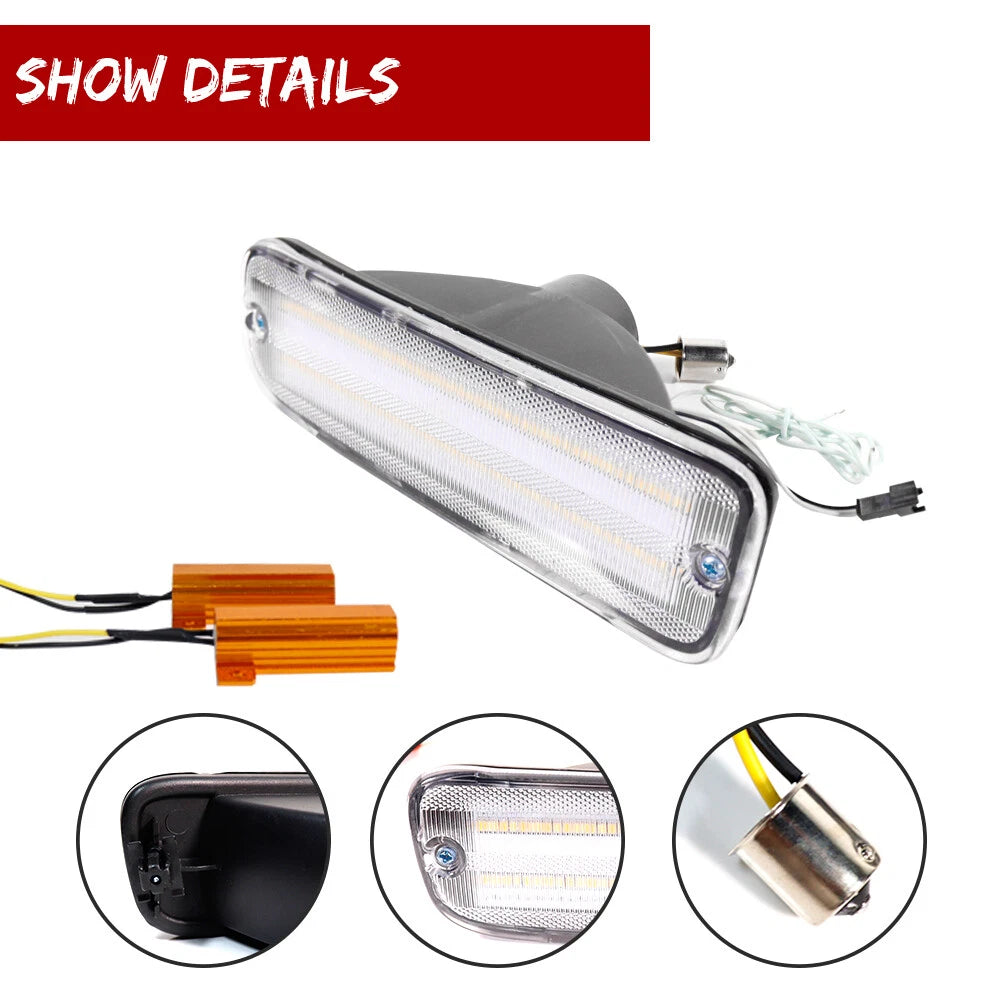 Clear Switchback LED Turn Signal Lights for Toyota Tacoma (1995–2000)