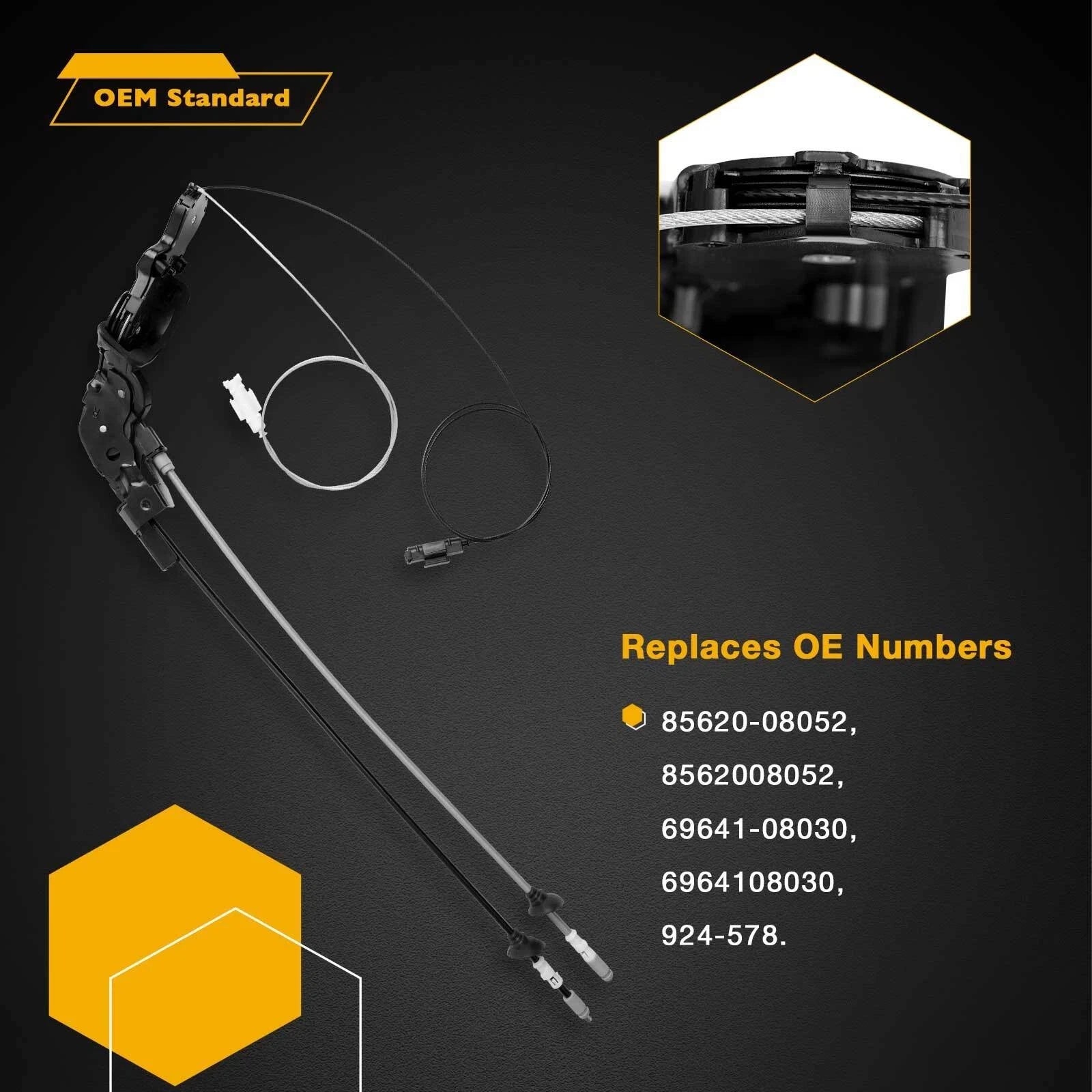 2Pcs Power Sliding Door Cable Kit for Toyota Sienna (2004–2010)