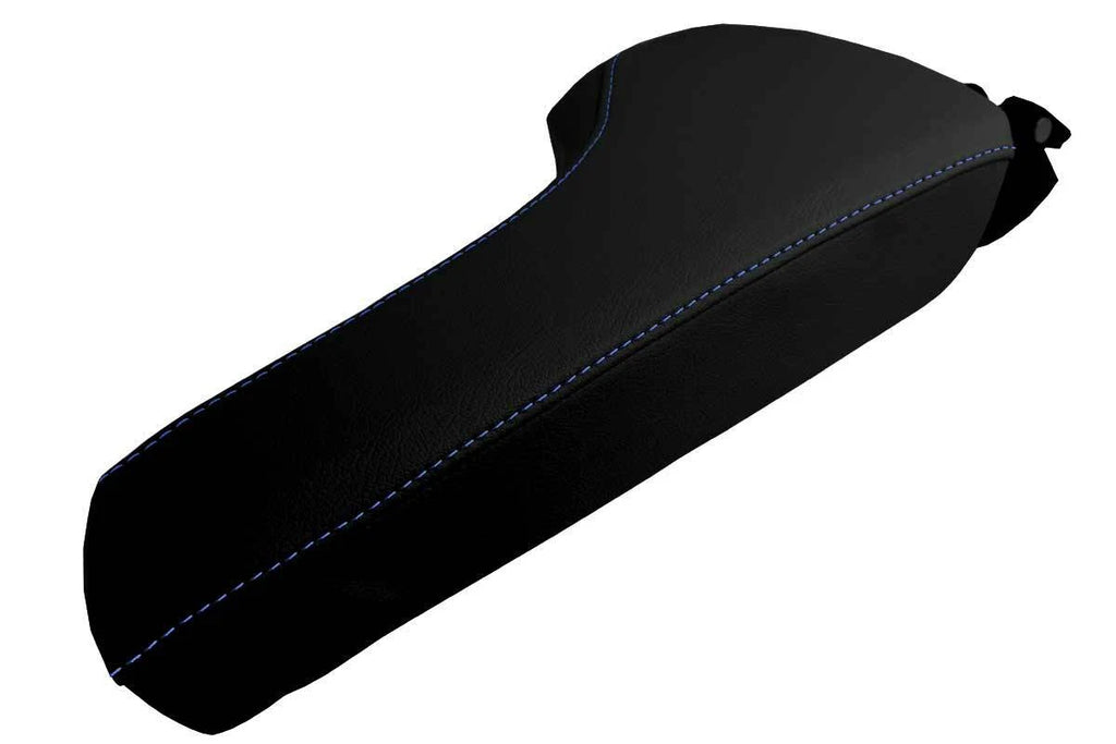 Leather Console Lid Armrest Cover for Chevrolet Camaro (2016–2023) Blue Stitch