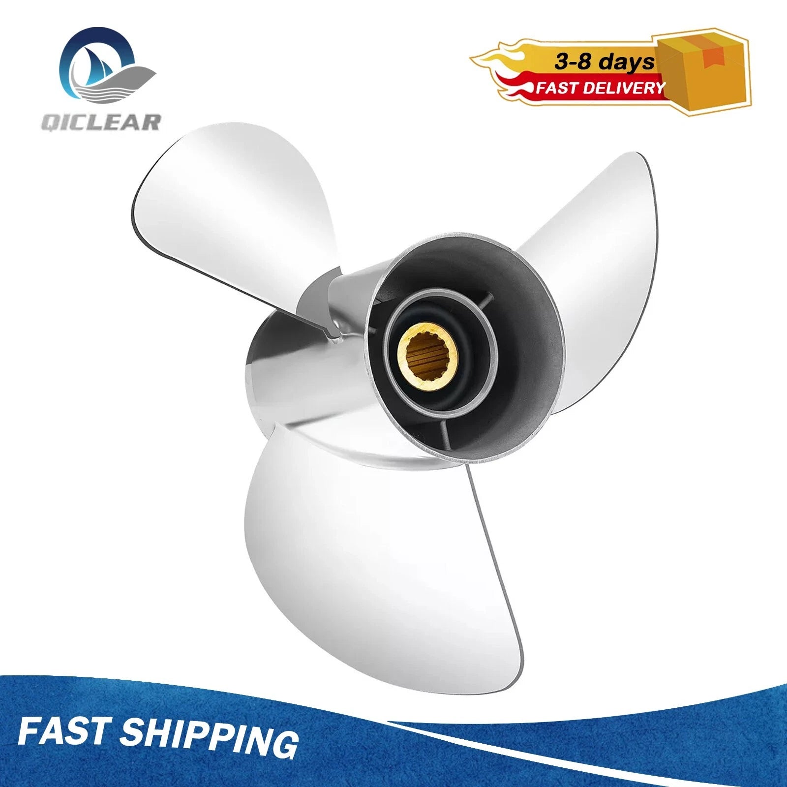 Stainless Boat Prop for Yamaha 50-130HP (15 Spline, 4-1/4" Gearcase)