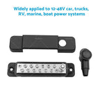 Power Distribution Block Bus Bar 12 Terminal for DC 48V Wiring