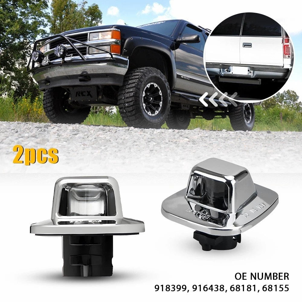 2X Tag Light License Plate Lamp Housing for Chevy GMC C1500 C2500 C3500 (V)