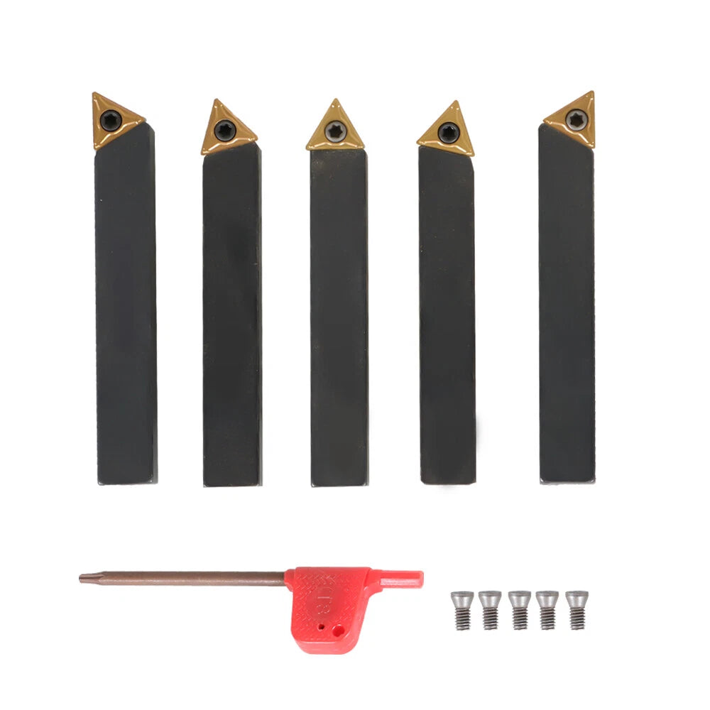5Pcs 3/8" Indexable Carbide Turning Inserts for Machining Lathes