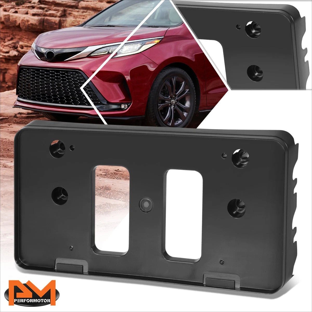 Front License Plate Mounting Bracket for Toyota Sienna (2021–2023)