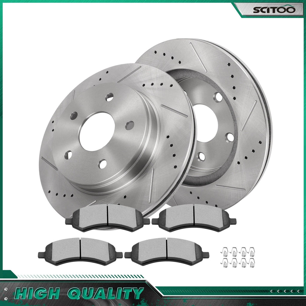 Front Brake Rotors & Ceramic Pads for Chrysler Aspen Dodge Durango (2007–2009)