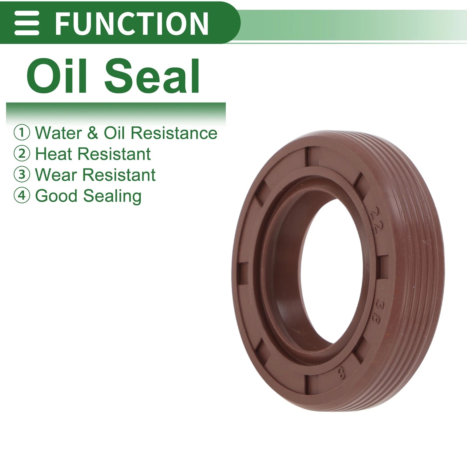 Set of 5 Oil Seals for Various Models (22x38x8mm, FKM Rubber)