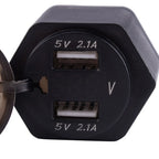 LED Motorcycle USB Charger Voltmeter Socket 2.1A for BMW (2013-2023)