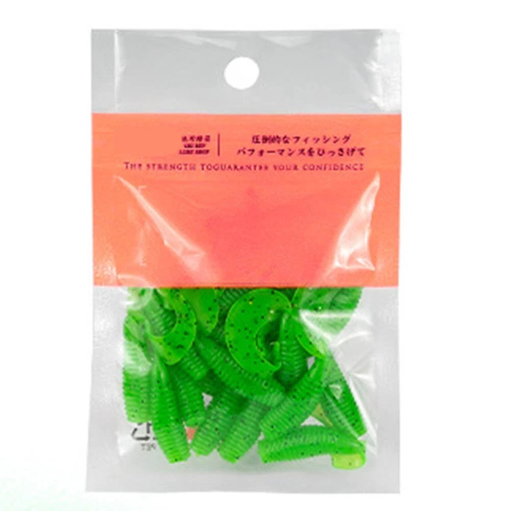15pcs Spiral Soft Bait Fishing Wobblers 35mm Shrimp Flavor Selection