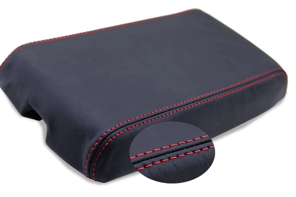Leather Synthetic Console Center Armrest Cover for Camaro (1982–1992) Red Stitch