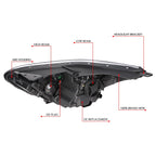 Right Passenger Side Projector Headlight Assembly for Forte Sedan (2019–2021)
