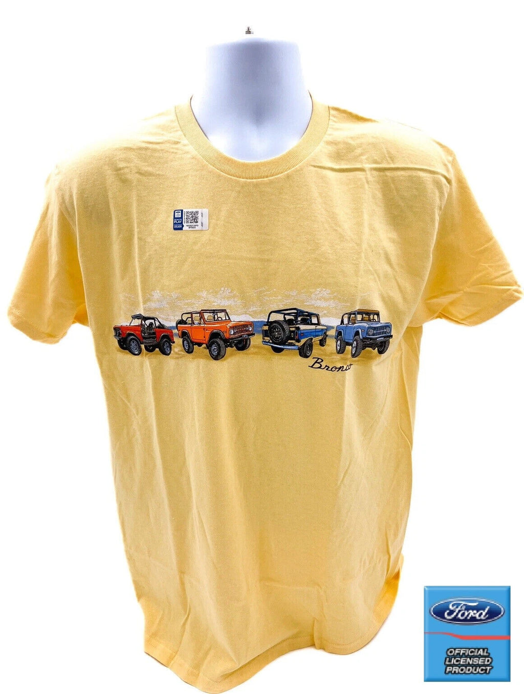 Ford Bronco T-Shirt Heavy Duty Yellow Haze Vintage Beach Scene (2021–2024)
