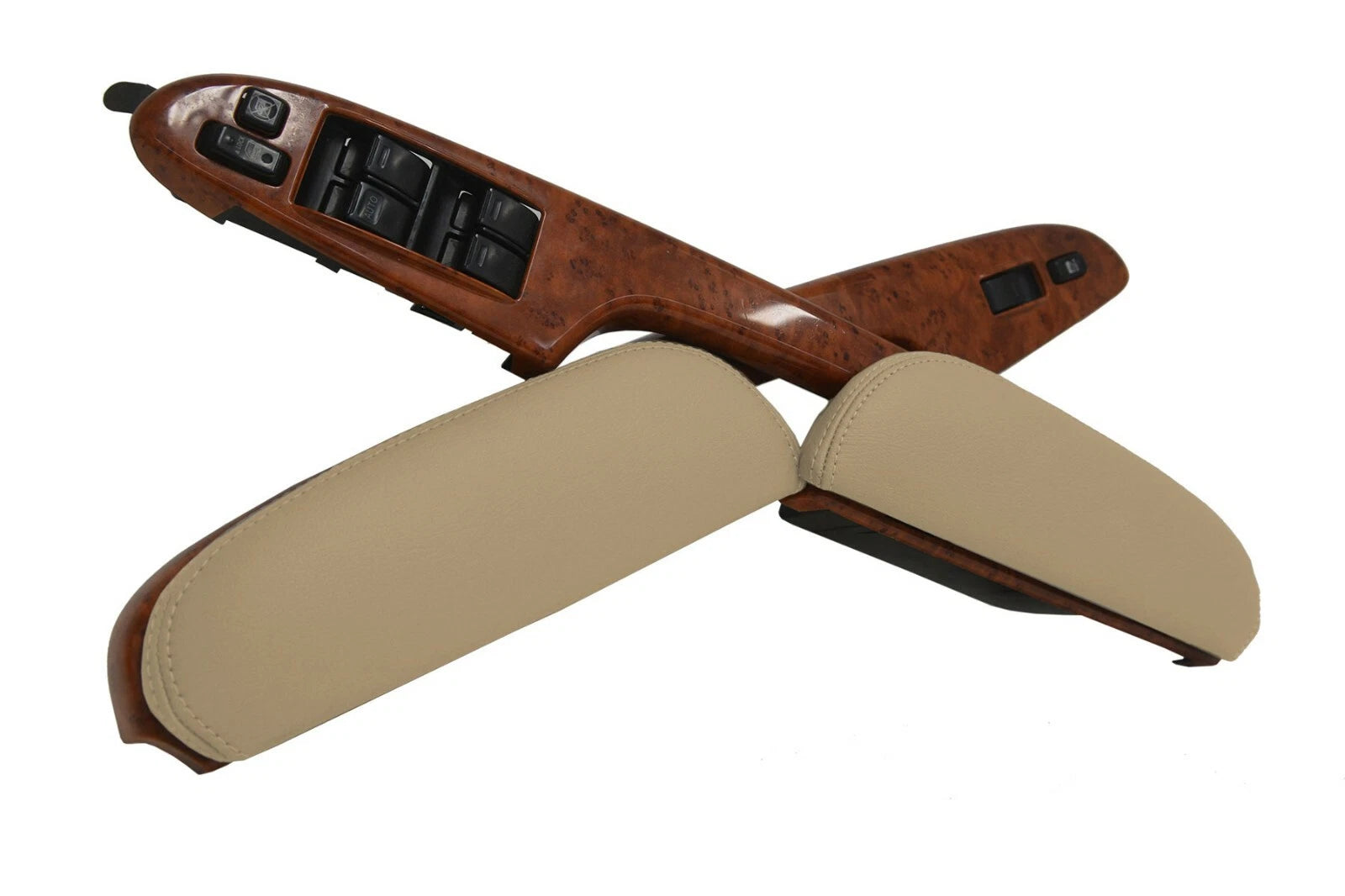 Door Panel Armrest Cover for Toyota Sienna (2005–2010) Leather Beige