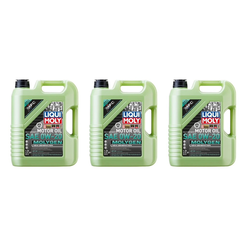 Set of 3 Liqui Moly Molygen 0W-20 Engine Motor Oil (15L)
