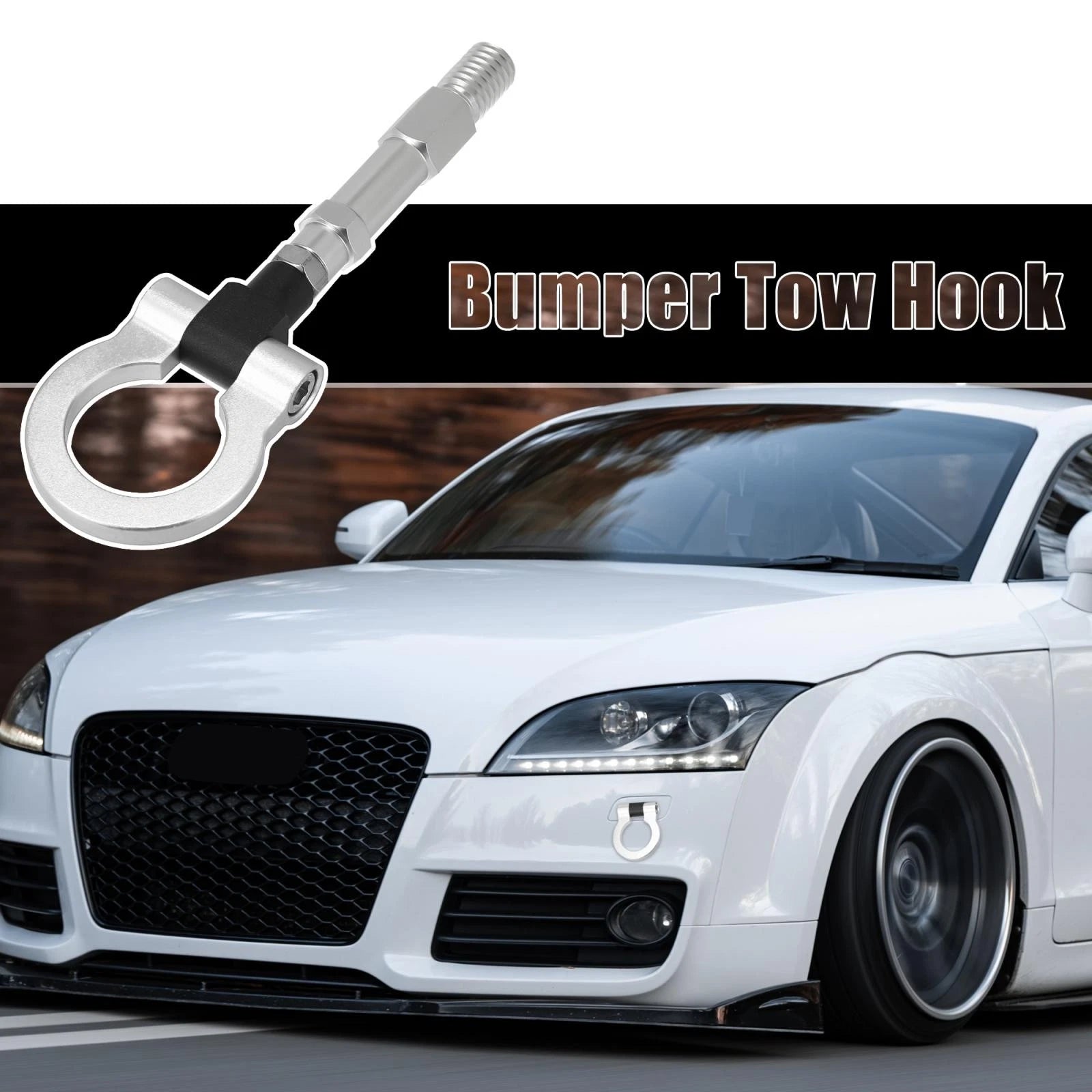 Tow Hook Screw Set for Audi A5 S5 RS5 (2010–2017) - Silver Tone Round