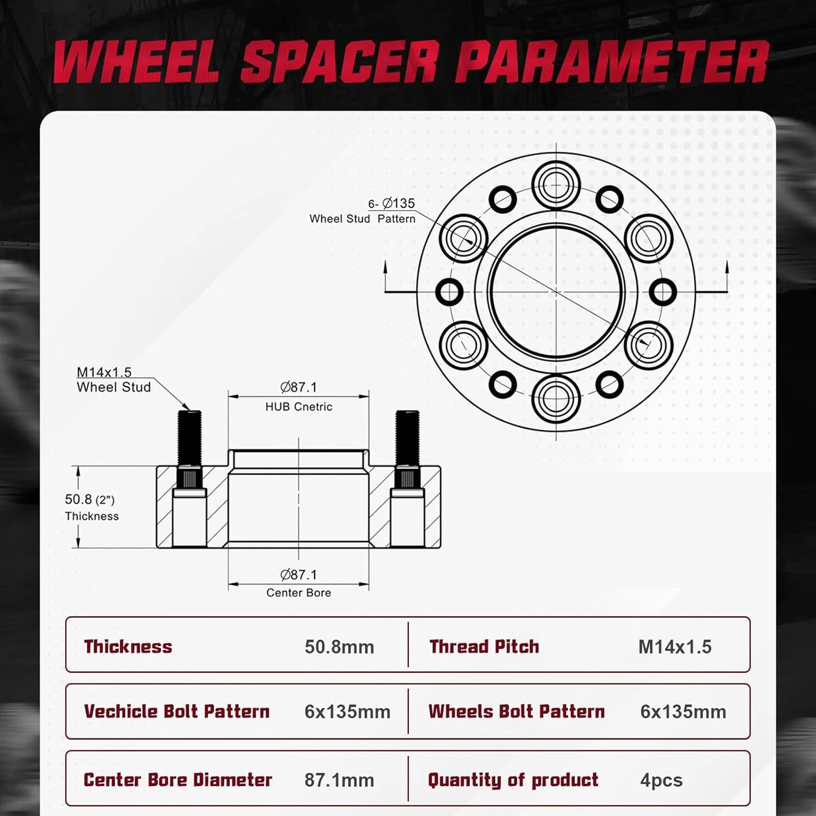 Hubcentric Wheel Spacers for Ford Expedition (2015-2024) (4PCS, 2")