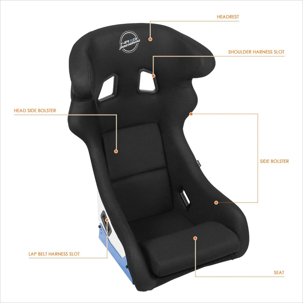 NRG FRP-600WT Fixed Back Sim Racing Bucket Seat for Universal Fit (2000–2023)
