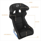 NRG FRP-600WT Fixed Back Sim Racing Bucket Seat for Universal Fit (2000–2023)