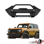 Black Steel Front Bumper with Winch Plate for Ford Bronco (2021–2023)