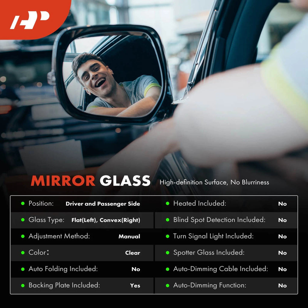Manual Mirror Glass Pair for Nissan Rogue (2014–2019)