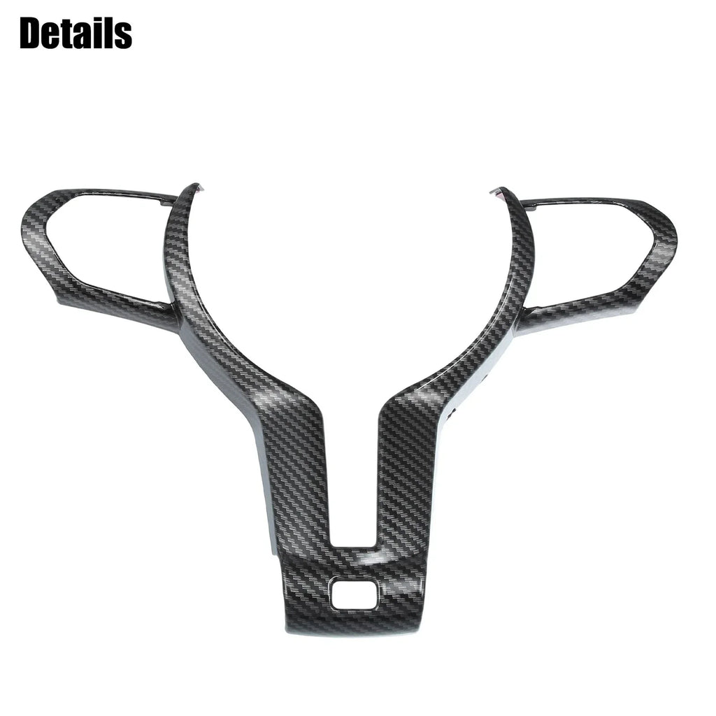 Steering Wheel Cover Trim Frame for BMW F20 F21 Carbon Fiber Pattern Black