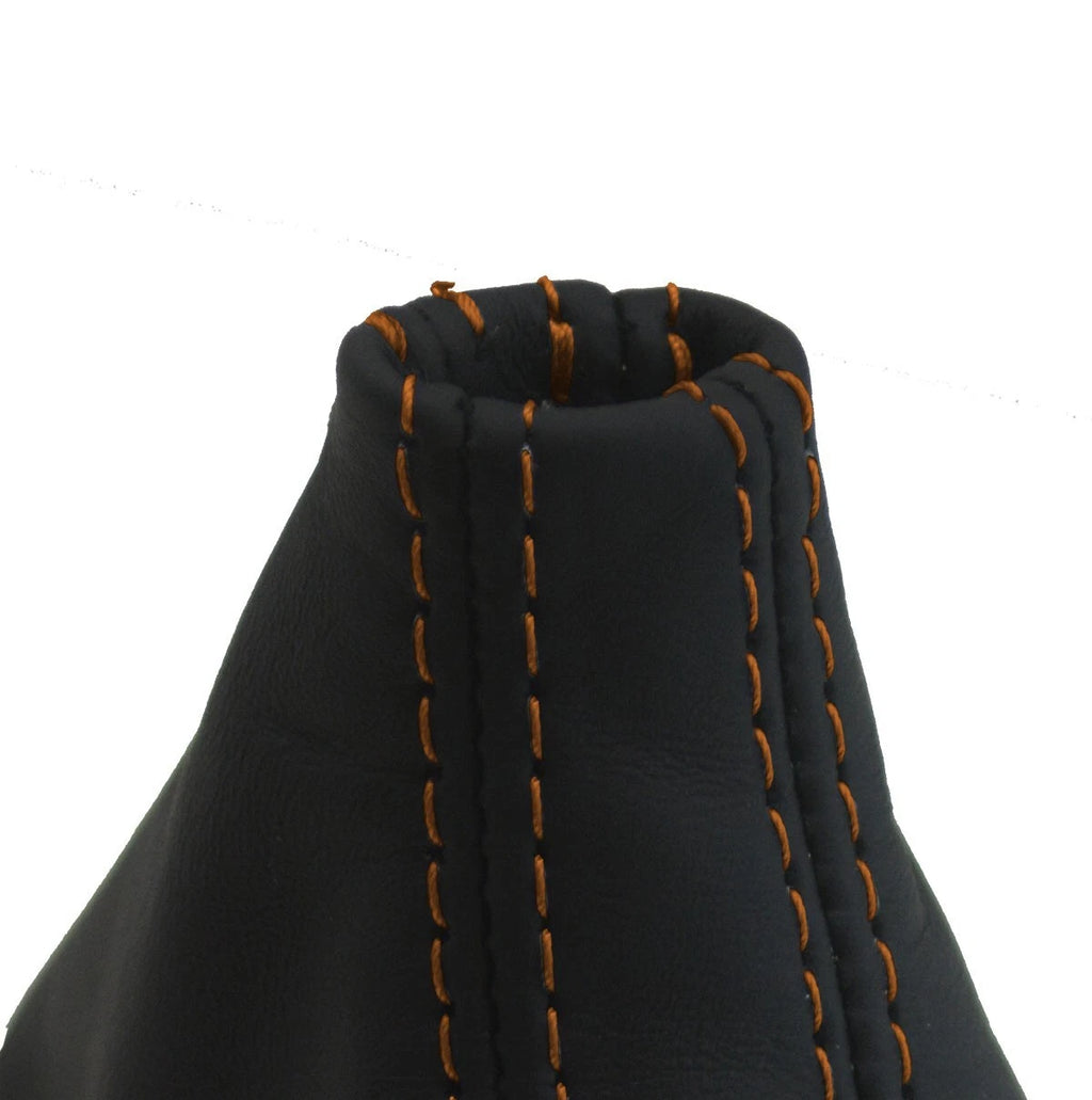 Leather Automatic Shift Boot Cover for Audi A6 (2005–2011) Orange Stitch