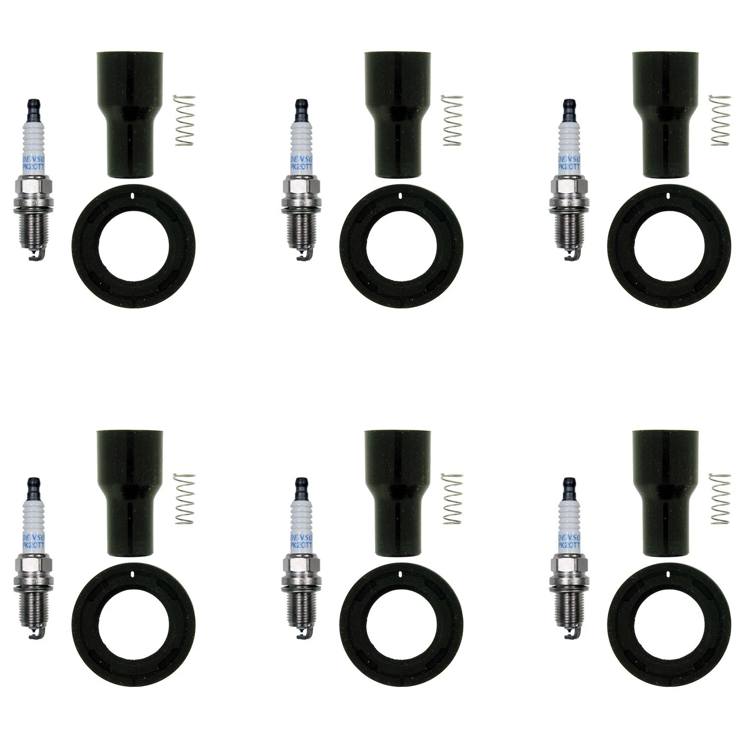 Denso 6 Platinum TT Plugs & NGK Ignition Coil Boots Kit for Camry (1997–2001)