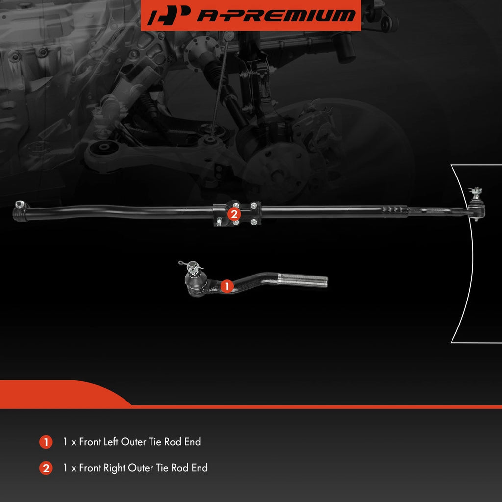 2X Front Outer Tie Rod Ends for Jeep Wrangler JK (2007-2017)