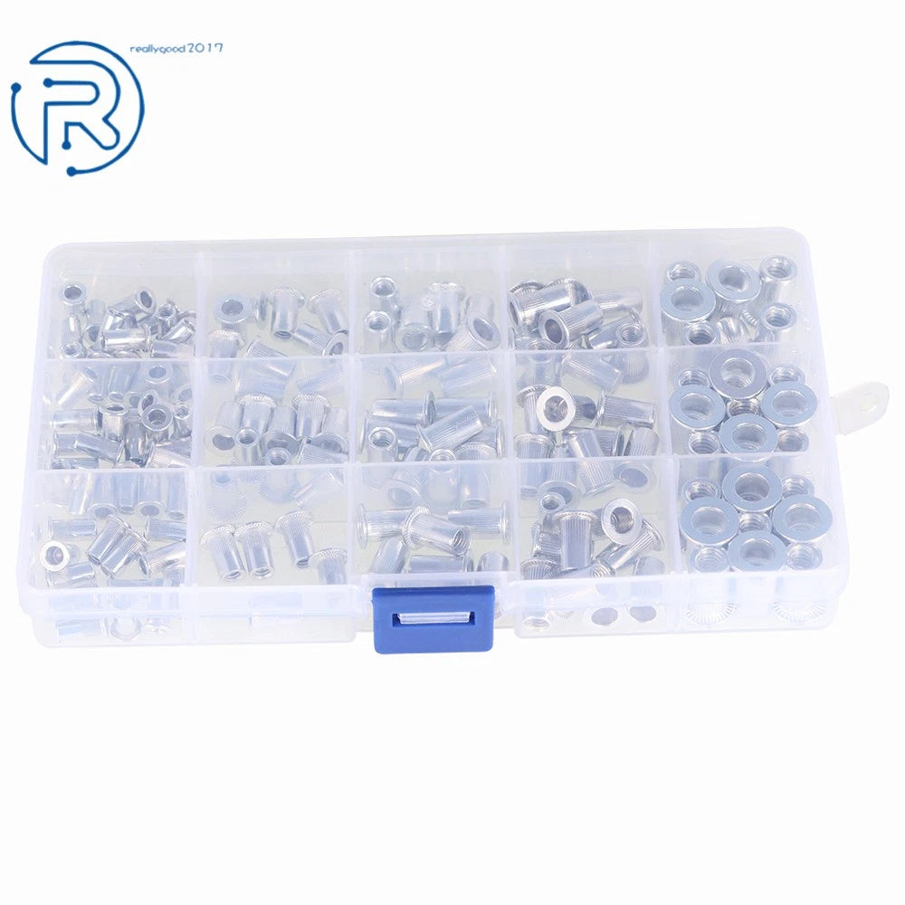150 Pack Aluminum Rivet Nut Kit for Standard Inch SAE (Imperial)