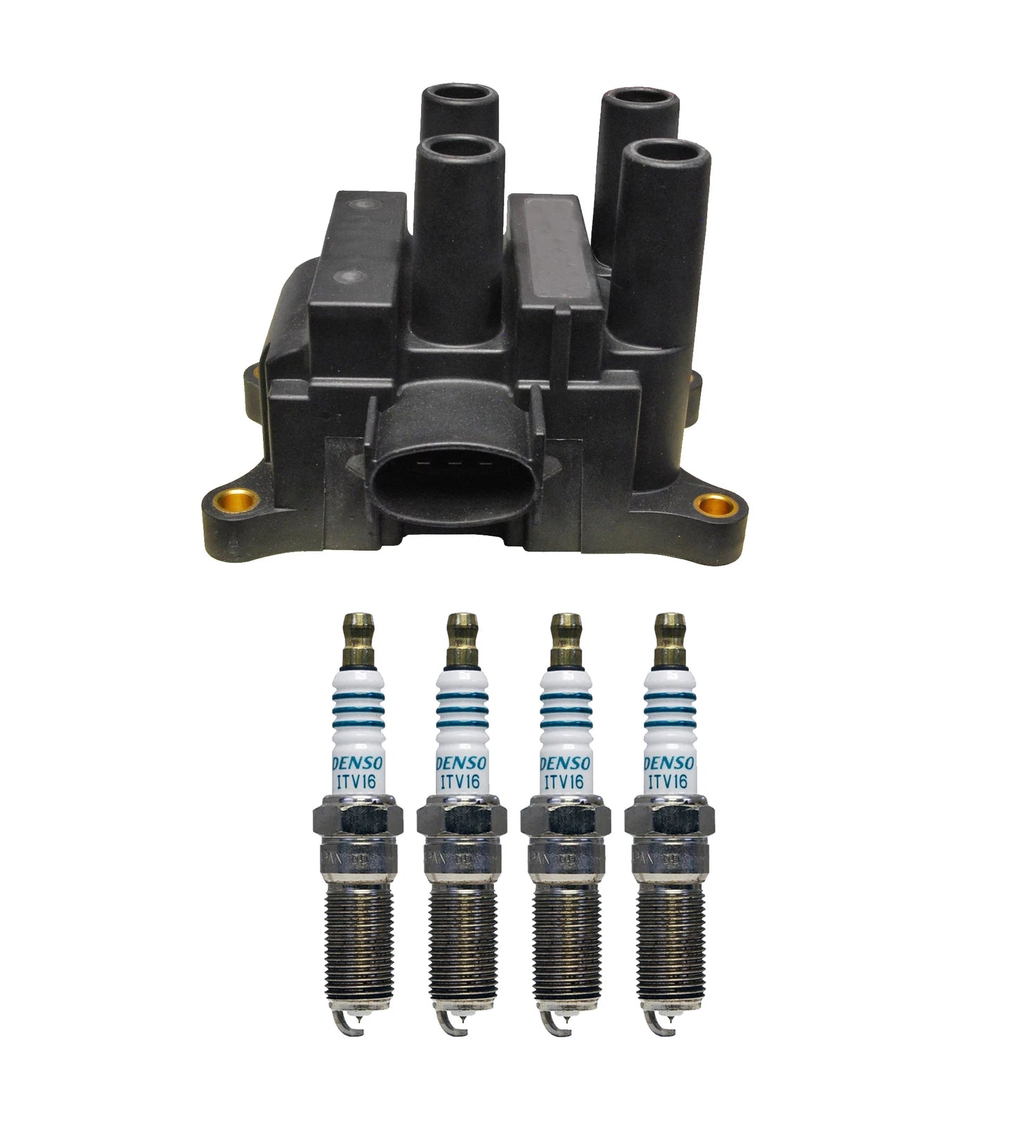 Denso Ignition Coil & 4 Iridium Spark Plugs Kit for 2.0L L4