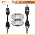 Set of 2 CV Axles + 2 Brake Discs Rotors for Chevrolet Impala 3.8L (2000–2005)