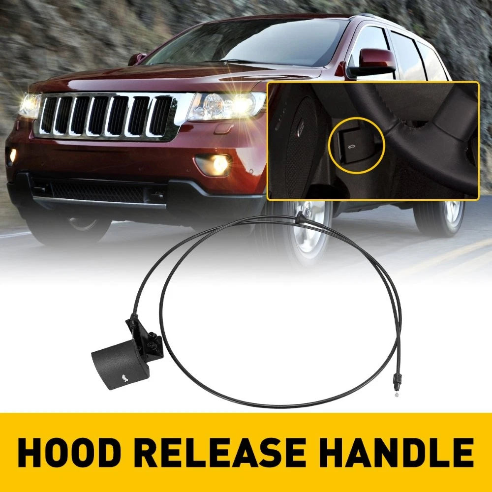 Hood Release Latch Cable w/ Handle for Jeep Grand Cherokee (2005–2010) & Commander (2006–2010)