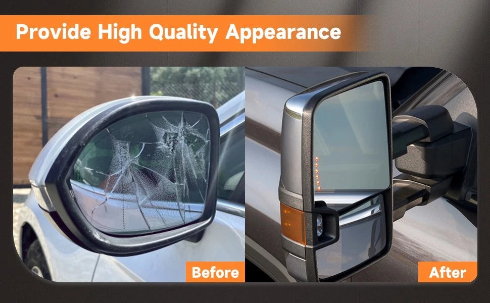 Pair Power Heated Turn Signal Towing Mirrors for Ford F250-F550 (2008–2016)