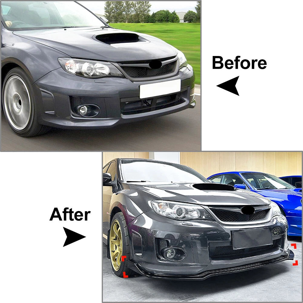 Front Bumper Spoiler Splitter Lip for Subaru Impreza WRX STI (2011–2014) - Gloss Black