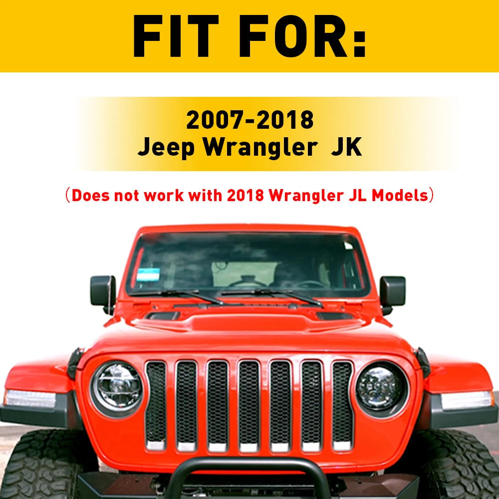 7" Headlight Round Ring Mount Bracket for Jeep Wrangler JK (2007–2018)