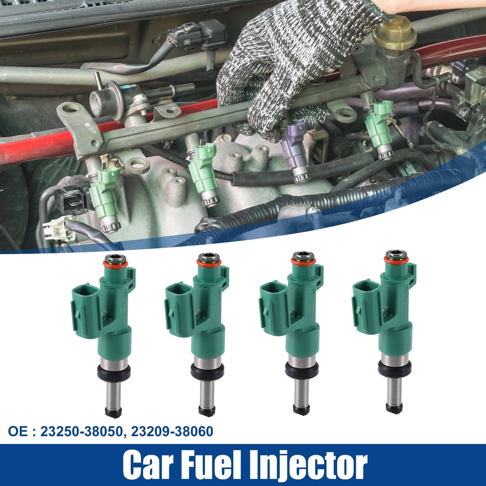 Set of 4 Fuel Injector Nozzles for Lexus GS460 (2009–2011) 23250-38050