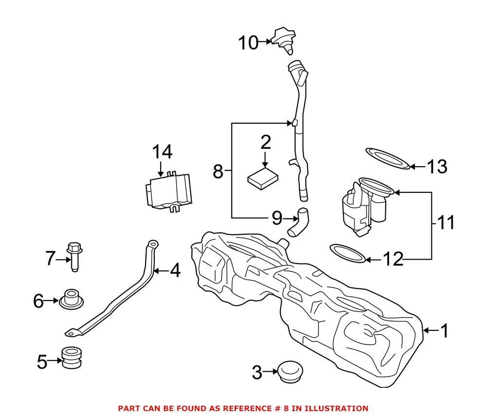 Genuine OEM Fuel Filler Neck for BMW 428i, 428i Gran Coupe, 428i xDrive (2014–2016)