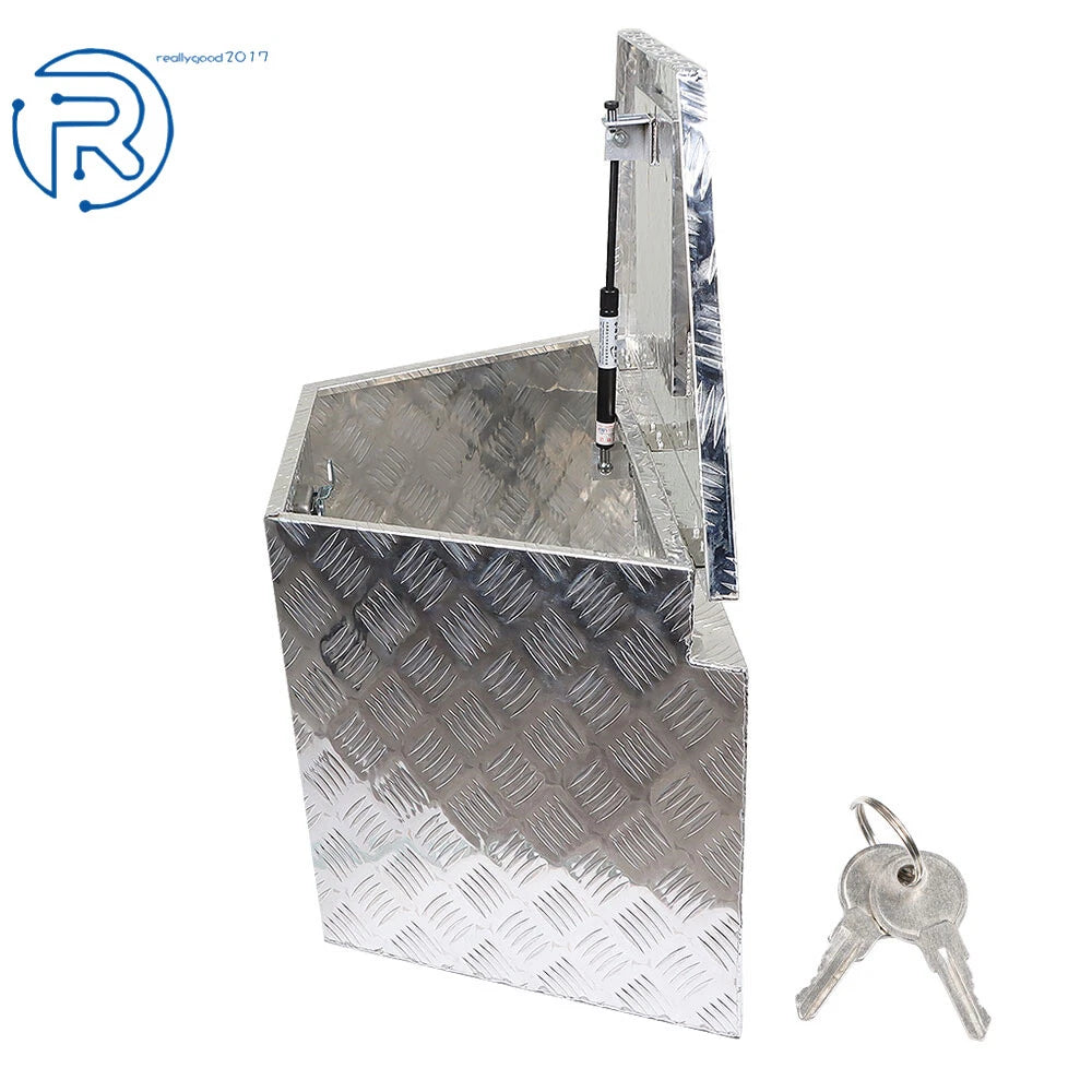 29" × 15" Aluminum Silver Trailer Tool Box for Camper Flatbed RV