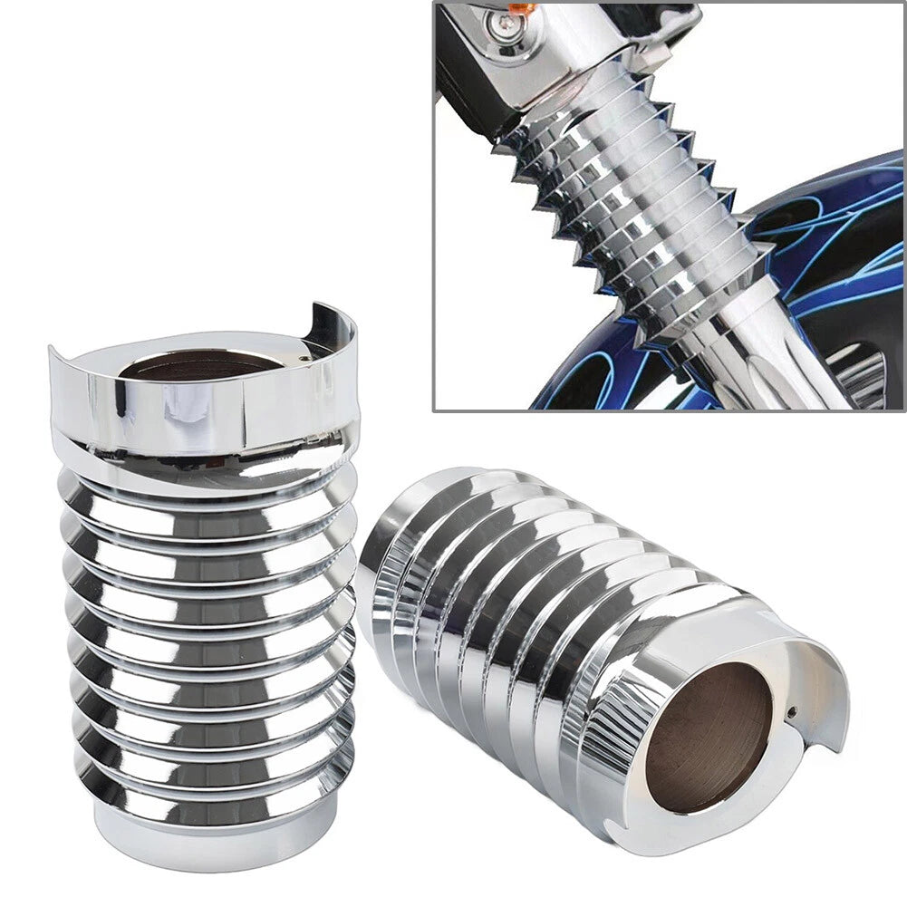 CNC Upper Fork Boot Slider Cover Chrome for Harley Street Glide FLHX FLHXS (2014–2023)