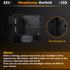 Headlight Switch for GMC Jimmy (1999–2001) No. 650032